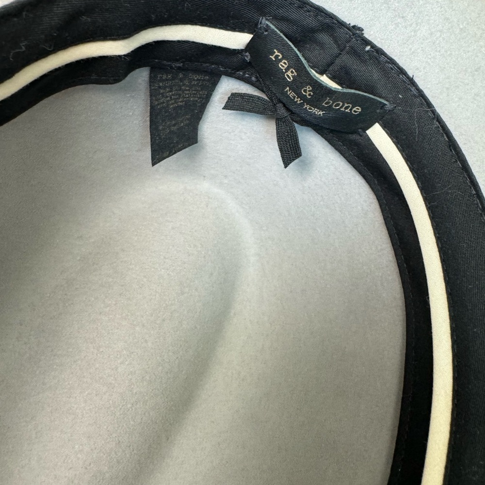 Rag & Bone Grey Felt and Leather Fedora